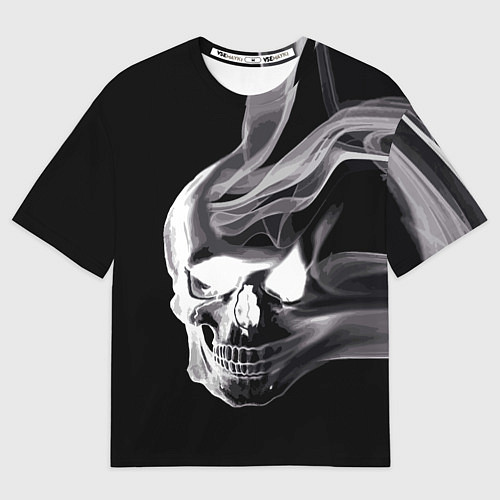 Мужская футболка оверсайз Wind - smoky skull / 3D-принт – фото 1