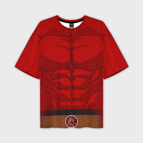 Мужская футболка оверсайз Красный качок / 3D-принт – фото 1
