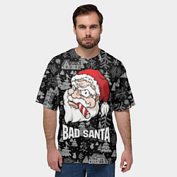 Футболка оверсайз мужская Плохой Санта с конфетой, цвет: 3D-принт — фото 2