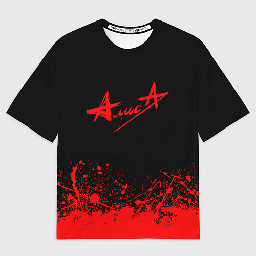 Мужская футболка оверсайз АлисА на спине / 3D-принт – фото 1