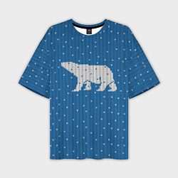 Мужская футболка оверсайз Свитер с медведем