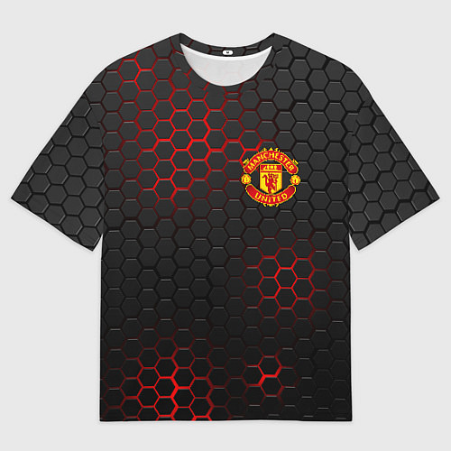 Мужская футболка оверсайз Манчестер юнайтед: FCMU / 3D-принт – фото 1