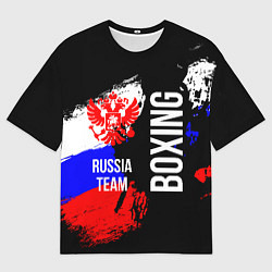 Мужская футболка оверсайз Boxing Russia Team и герб РФ