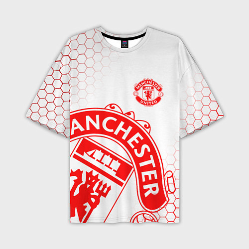 Мужская футболка оверсайз Манчестер Юнайтед white / 3D-принт – фото 1