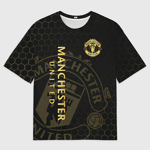 Мужская футболка оверсайз Манчестер Юнайтед - team coat of arms / 3D-принт – фото 1