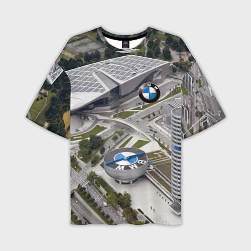 Мужская футболка оверсайз BMW city / 3D-принт – фото 1