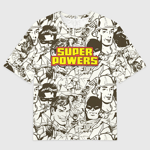 Мужская футболка оверсайз Super Powers / 3D-принт – фото 1