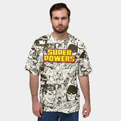 Футболка оверсайз мужская Super Powers, цвет: 3D-принт — фото 2