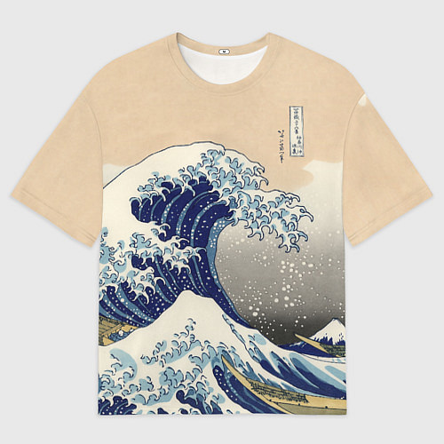 Мужская футболка оверсайз Kanagawa Wave Art / 3D-принт – фото 1