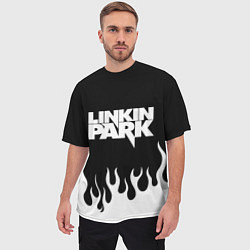 Футболка оверсайз мужская Linkin Park: Black Flame, цвет: 3D-принт — фото 2