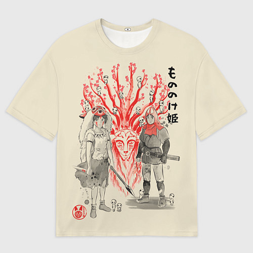 Мужская футболка оверсайз Принцесса Мононоке / 3D-принт – фото 1