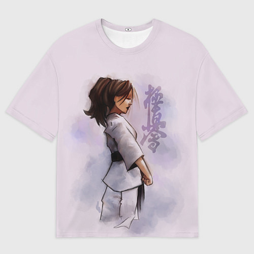 Мужская футболка оверсайз Кёкусинкай девушка / 3D-принт – фото 1