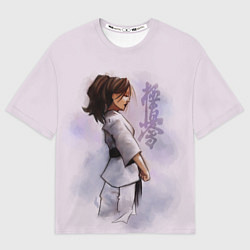 Мужская футболка оверсайз Кёкусинкай девушка