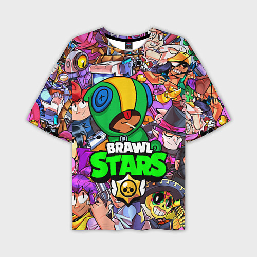 Мужская футболка оверсайз BRAWL STARS LEON / 3D-принт – фото 1