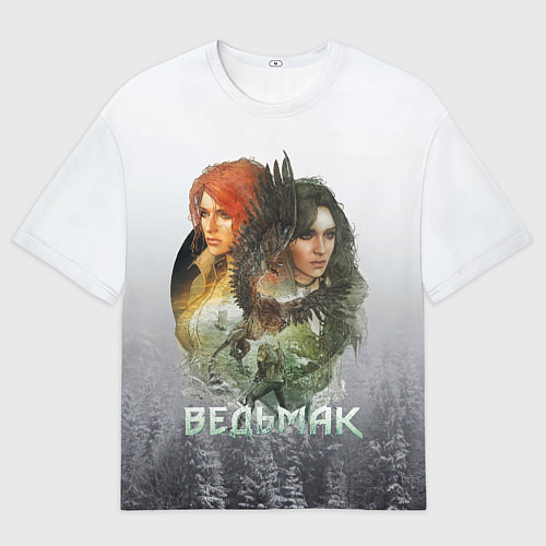 Мужская футболка оверсайз Ведьмак: Трис и Йеннифер / 3D-принт – фото 1