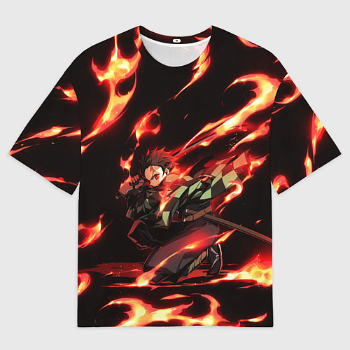 Мужская футболка оверсайз KIMETSU NO YAIBA / 3D-принт – фото 1