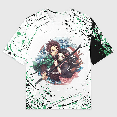 Мужская футболка оверсайз KIMETSU NO YAIBA / 3D-принт – фото 1