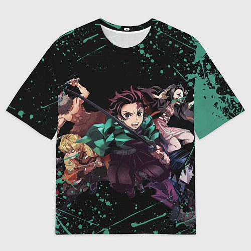 Мужская футболка оверсайз KIMETSU NO YAIBA / 3D-принт – фото 1