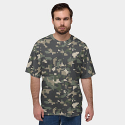 Футболка оверсайз мужская Пиксельный камуфляж, цвет: 3D-принт — фото 2