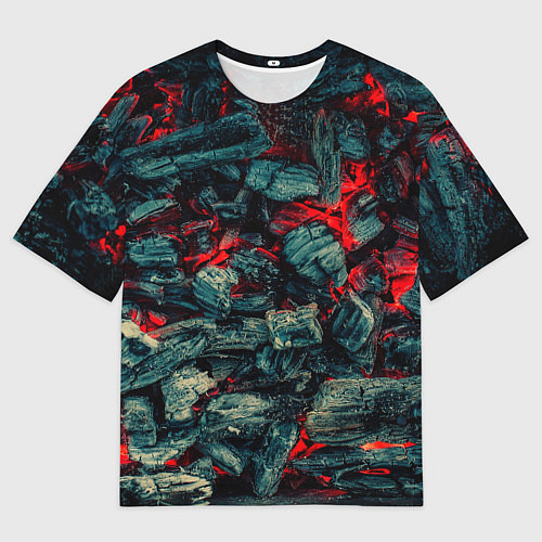 Мужская футболка оверсайз Уголь / 3D-принт – фото 1