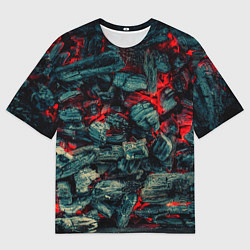 Футболка оверсайз мужская Уголь, цвет: 3D-принт