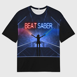 Мужская футболка оверсайз Beat Saber