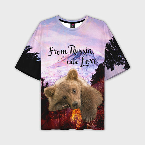 Мужская футболка оверсайз Из России с любовью / 3D-принт – фото 1