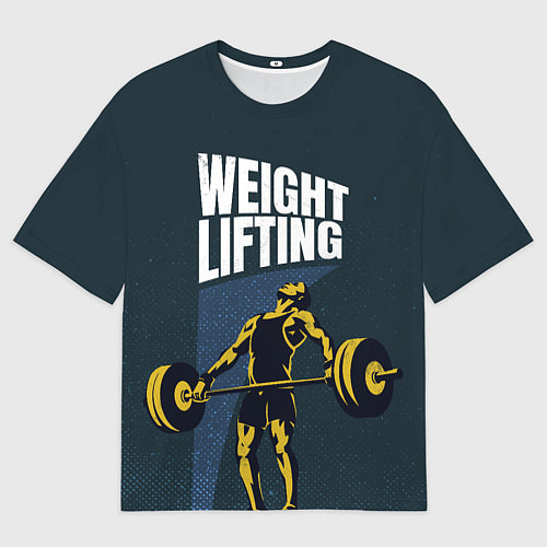 Мужская футболка оверсайз Wheight lifting / 3D-принт – фото 1