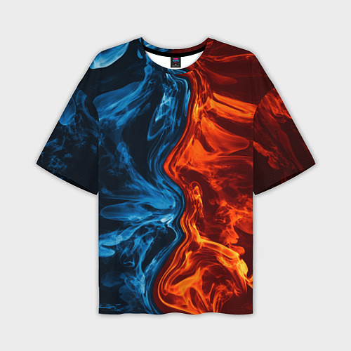 Мужская футболка оверсайз Огонь и вода / 3D-принт – фото 1