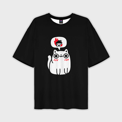 Мужская футболка оверсайз Meme cat / 3D-принт – фото 1