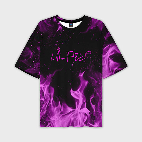 Мужская футболка оверсайз LIL PEEP FIRE / 3D-принт – фото 1