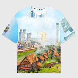 Футболка оверсайз мужская ГЕРОИ МЕЧА И МАГИИ, цвет: 3D-принт