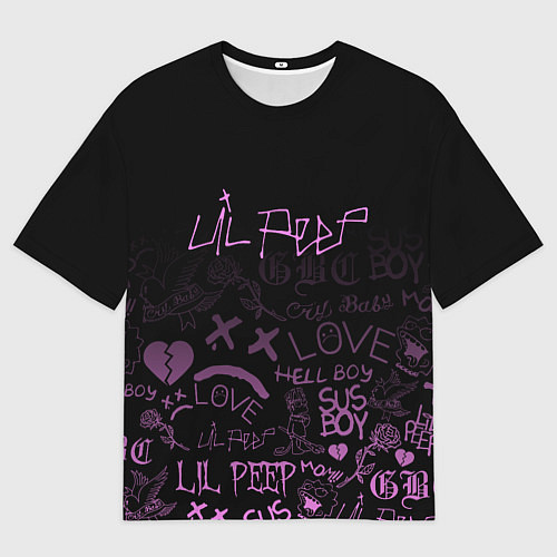 Мужская футболка оверсайз LIL PEEP / 3D-принт – фото 1