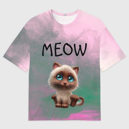 Мужская футболка оверсайз Кошечка / 3D-принт – фото 1