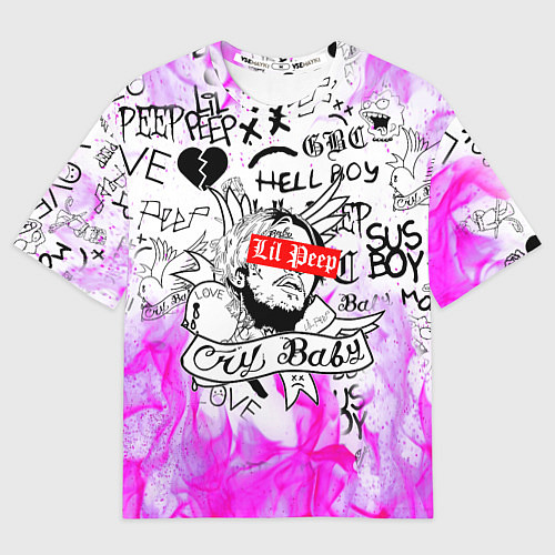 Мужская футболка оверсайз LIL PEEP / 3D-принт – фото 1