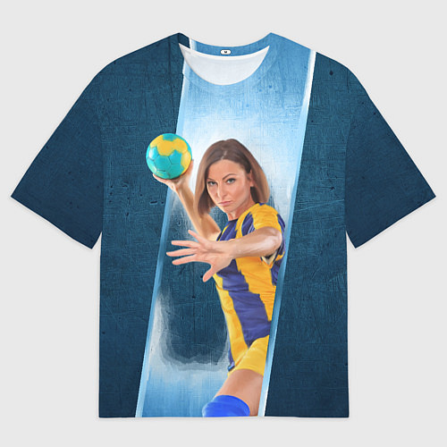 Мужская футболка оверсайз Гандболистка / 3D-принт – фото 1