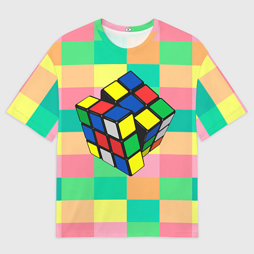 Мужская футболка оверсайз Кубик Рубика / 3D-принт – фото 1