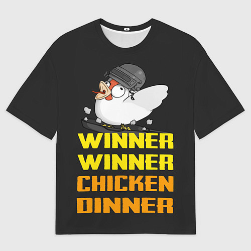 Мужская футболка оверсайз Winner Chicken Dinner / 3D-принт – фото 1