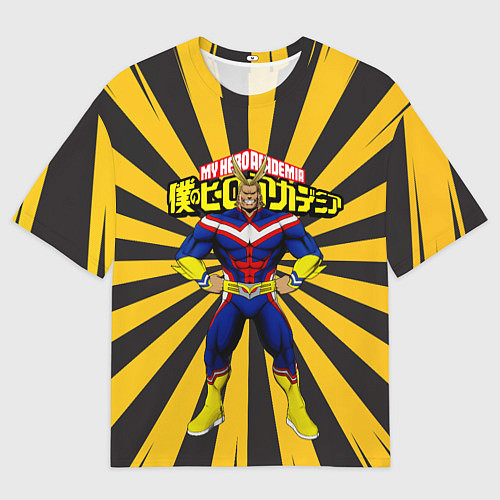 Мужская футболка оверсайз MY HERO ACADEMIA желтые полосы / 3D-принт – фото 1