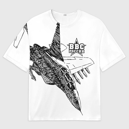 Мужская футболка оверсайз ВВС России / 3D-принт – фото 1