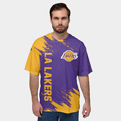 Футболка оверсайз мужская LA LAKERS, цвет: 3D-принт — фото 2