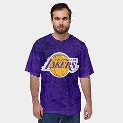 Футболка оверсайз мужская LA LAKERS, цвет: 3D-принт — фото 2