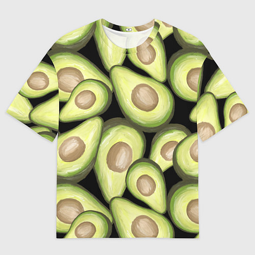 Мужская футболка оверсайз Avocado background / 3D-принт – фото 1