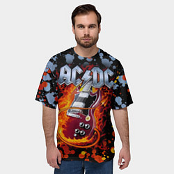 Футболка оверсайз мужская ACDC, цвет: 3D-принт — фото 2
