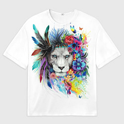 Футболка оверсайз мужская Лев, цвет: 3D-принт