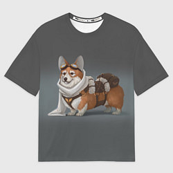 Мужская футболка оверсайз КОРГИ ПИЛОТ