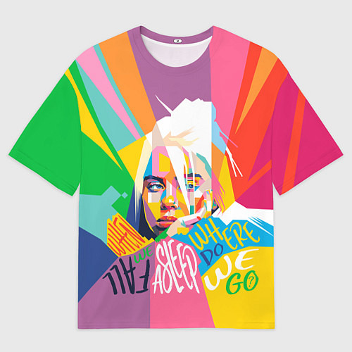 Мужская футболка оверсайз BILLIE EILISH / 3D-принт – фото 1