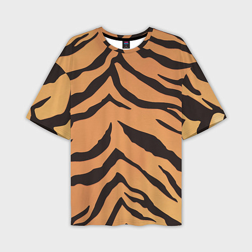 Мужская футболка оверсайз Тигриный камуфляж / 3D-принт – фото 1