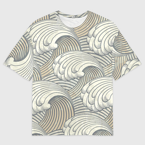 Мужская футболка оверсайз Арт волны / 3D-принт – фото 1