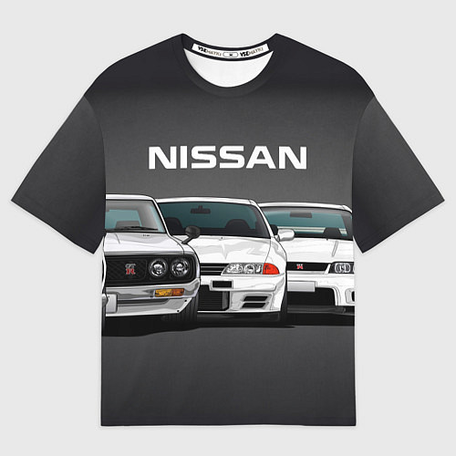 Мужская футболка оверсайз NISSAN / 3D-принт – фото 1